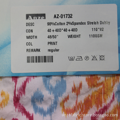 Wholesale printed stretch dobby cotton spandex fabric
